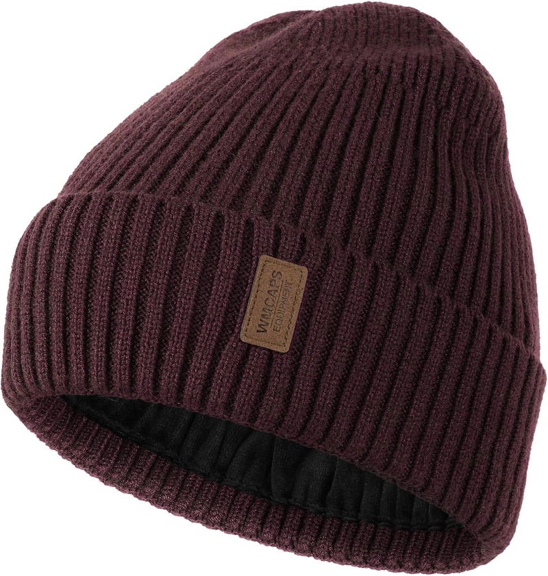 Wmcaps Warm Beanie for Men Women, Fleece Lined Beanie Warm Winter Caps Unisex Fashion Knit Cuffed Cap - Image 1